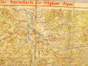 B568- Alpii Allgau Bavaria 1929-Harta mare panza veche.