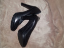 Pantofi de dama CARMENS, piele naturala, cu toc, negri