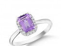 Inel logodna TElLOR aur 18k, ametist 0.84ct, dia O.Ict