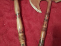 Vand 2 piese de colectie vintage din lemn - buzdugan si secure