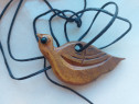 Colier lemn pasare unicat