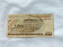 Bancnota 20 Schilling 1986 - Serie F 123447 D