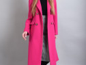 Palton lână Massimo Dutti XS-S roz-fucsia