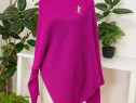 Bluza asimetrică mov magenta – NOUĂ • Marime universală • Brosă cadou