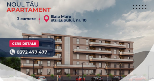 New! comision 0% - apartamente 3 camere - str. lupului nr 10,baia mare