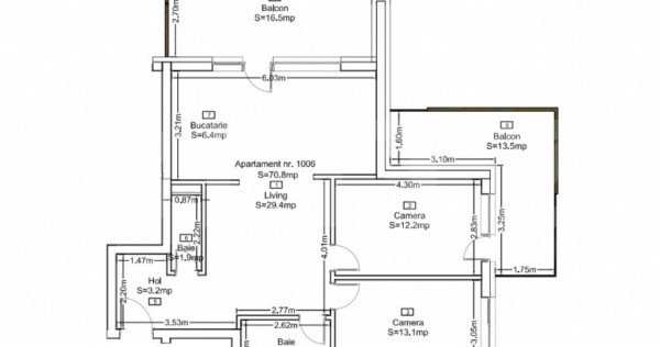 Apartament spațioas cu 3 camere, în bloc nou, cu vedere pa