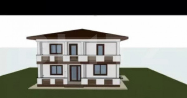 Proiect casă + garaj în construcție – teren 553 mp, hol