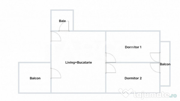 Apartament de vanzare 3 camere decomandate 2 balcoane etajul