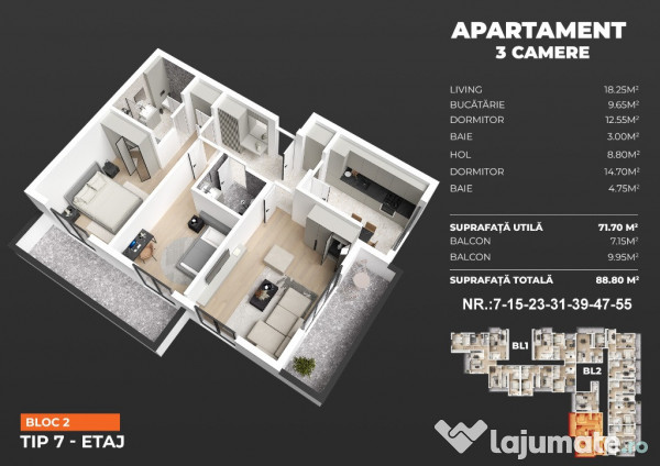 Sky Garden - Apartament 3 Camere - Metrou Berceni