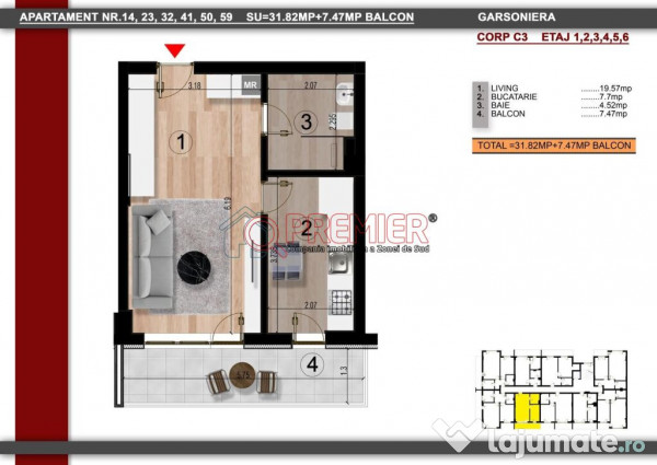 Metrou Berceni - Garsoniera - 49080 Euro