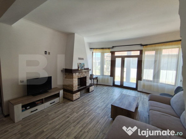 Casa moderna pe un singur nivel + beci finisata si mobilata