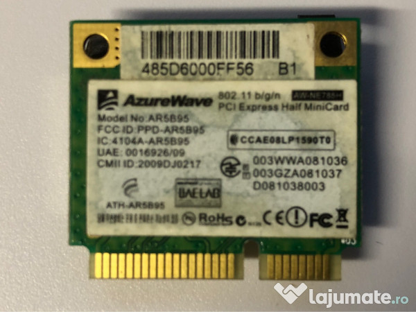 azurewave wifi card for asus k52f