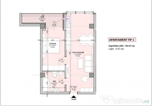 Apartament 2 camere, 51 mp utili, etaj intermediar, zona Cen