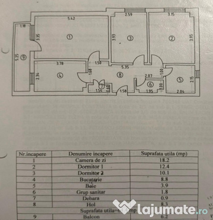 Închiriez Apartament 3 camere mobilat și utilat. Zona Icil.Centrala pr