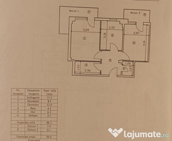 Apartament 2 camere 2 balcoane decomandat Nicolina etaj 1 19