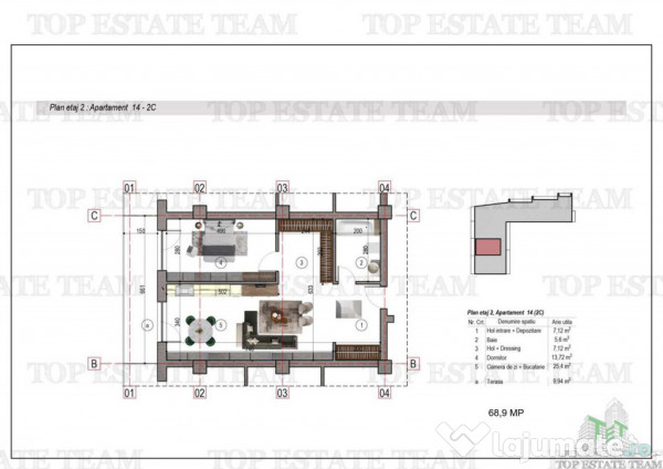 Apartament 2 camere bloc nou metrou 1 decembrie 1918