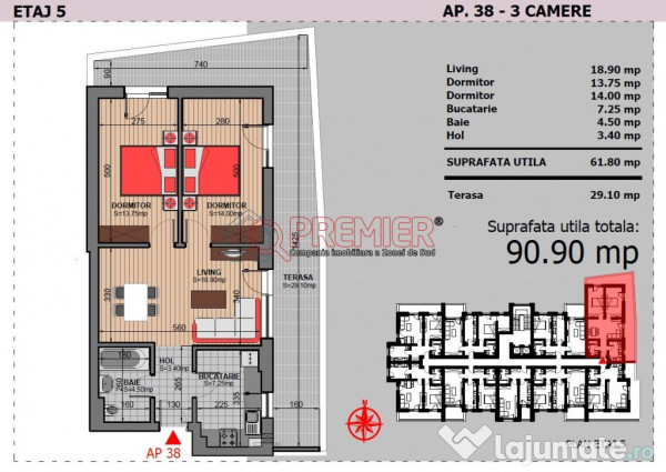 Model unic 3 camere - terasa 29 mp - Berceni Noul