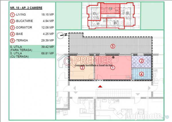 Apartament cu terasa 30 mp, Popesti Leordeni, mutare