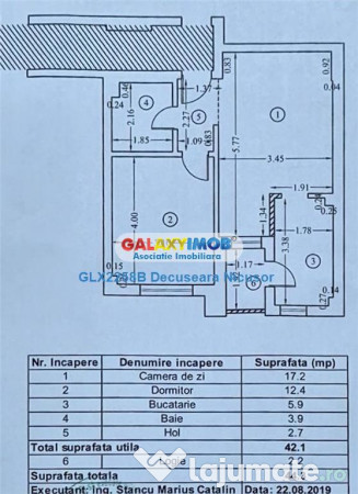 Apartament 2 camere mobilat Utilat in Militari Residence, 59