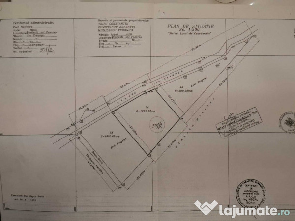 Teren investiții construcții case 2809m Brănești,Str I. Creanga,Ilfov