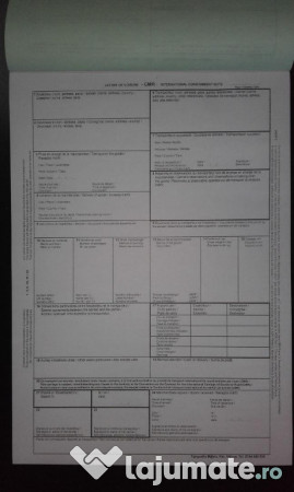 CMR, Scrisoare de transport, formular tipizat, 24 rubrici, 0,24 ron