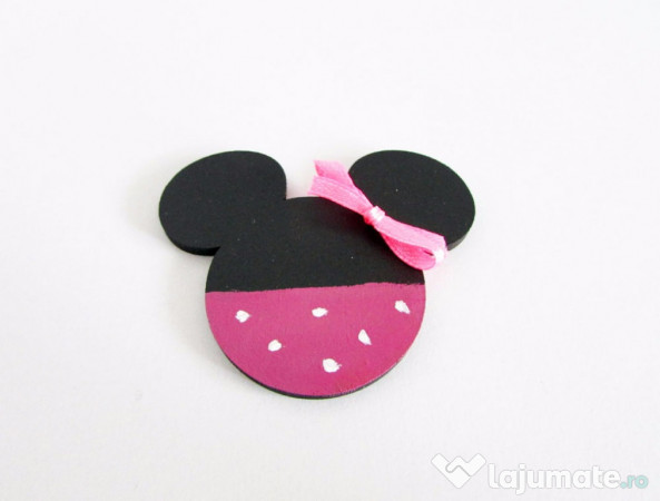 Marturii Botez Handmade Minnie Mouse Cu Magnet 5 Lei Lajumate Ro